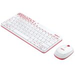 Logitech MK240 Nano Wireless USB Keyboard and Mouse Combo (White/Vivid Red)