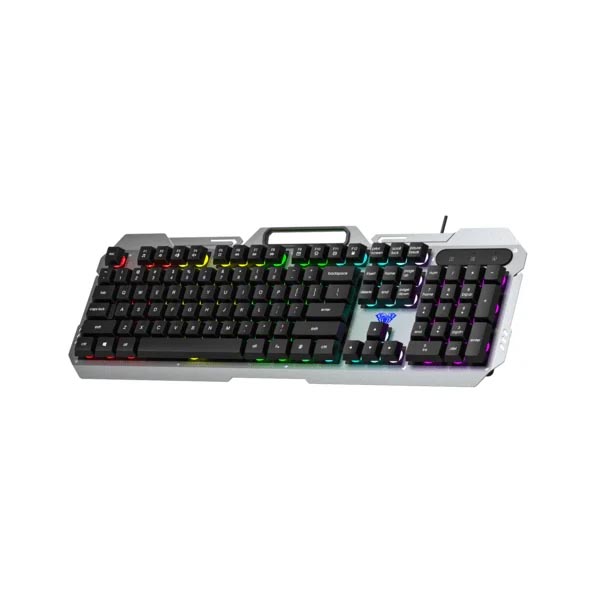 AULA F2023 Anti-ghosting, Aluminium Body Membrane Wired USB Gaming Keyboard (Black)