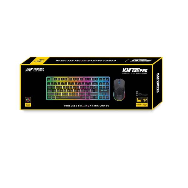 Ant Esports KM730 Pro Gaming Wireless TKL Keyboard Mouse Combo (Black)