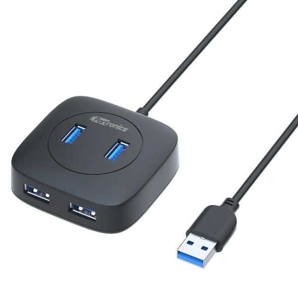 Portronics Mport 4A POR-1159 4-Port USB Hub High Speed (Black)